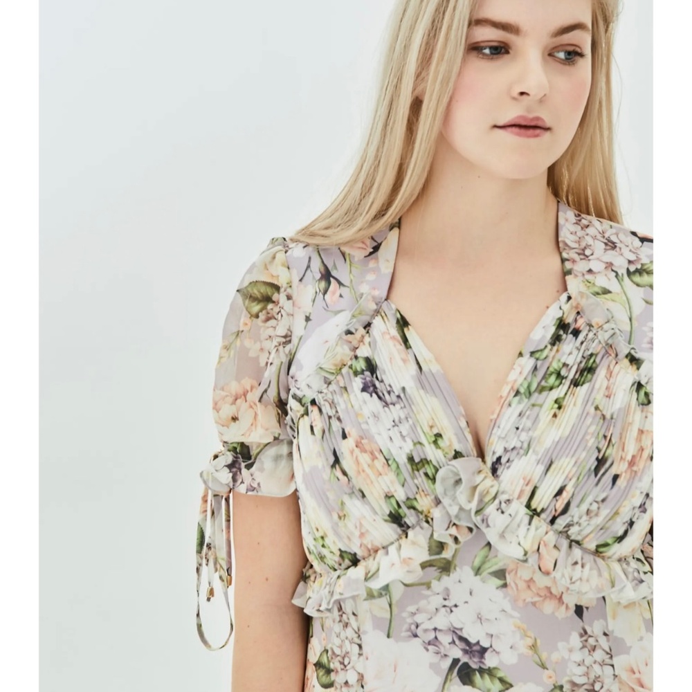 Elvi "Sweetpea Floral Print Tea Dress" Size 20 for Garden Party, Coquette
